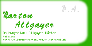 marton allgayer business card